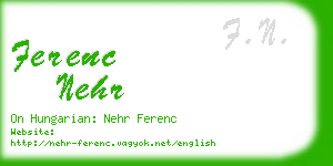 ferenc nehr business card